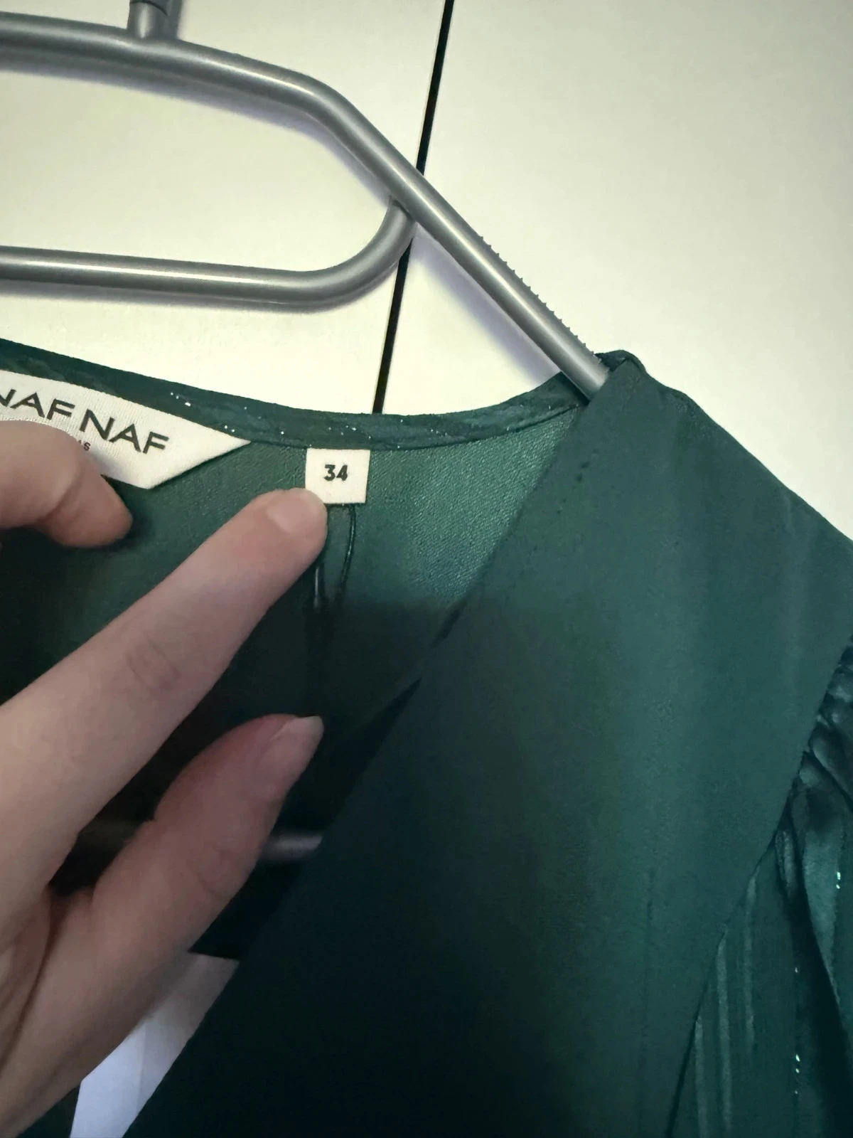 Naf Naf groen wijd vallende jurk, nieuw met label - M.34) – photo 5
